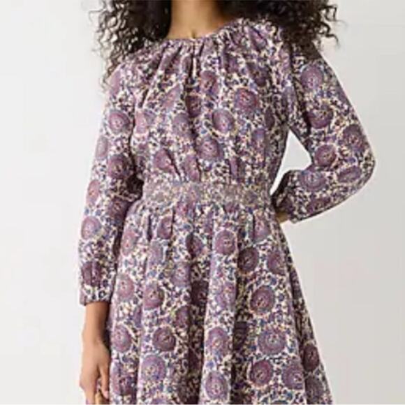 J. Crew Dresses & Skirts - J.Crew Palermo smocked-waist mini dress in linen floral bouquet size small